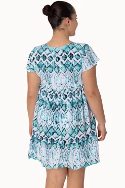 Dresses|Sundrenched Abstract Diamond Kiki Dress Mint