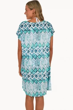 Dresses|Sundrenched Abstract Diamond Michelle Dress Mint