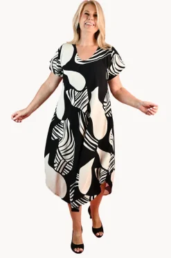 Dresses|Bodacious Abstract Great Harbour Dress Black/cream