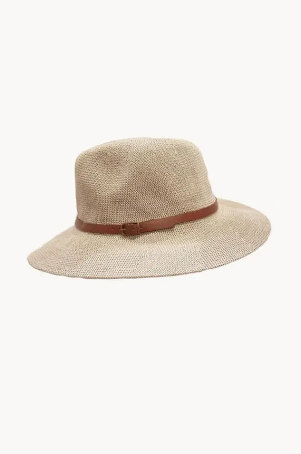 Headwear|Cherry Red Adjustable Knit Leather Band Fedora Natural