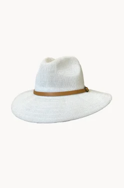 Headwear|Cherry Red Adjustable Knit Leather Band Fedora White