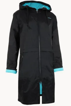 Towel Robes & Ponchos|Towel Robes & Ponchos|Rappco Adult Waterproof Towelling Zip Parka 4XL-6XL Black/Aqua