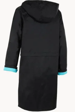 Towel Robes & Ponchos|Towel Robes & Ponchos|Rappco Adult Waterproof Towelling Zip Parka 4XL-6XL Black/Aqua