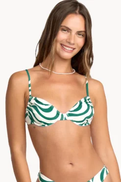 Bikini Tops|Billabong All The Waves Talia Underwire Bra Evergreen