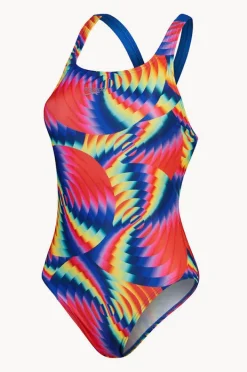 One Pieces|Speedo Allover Digital Leaderback One Piece Multi