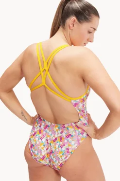 One Pieces|Speedo Allover Digital Starback One Piece Purple/orange