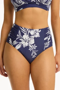 Bottoms|Sea Level Aloha Gathered High Waist Pant French navy
