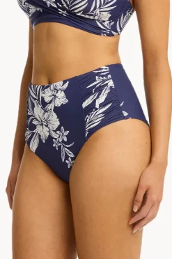 Bottoms|Sea Level Aloha Gathered High Waist Pant French navy