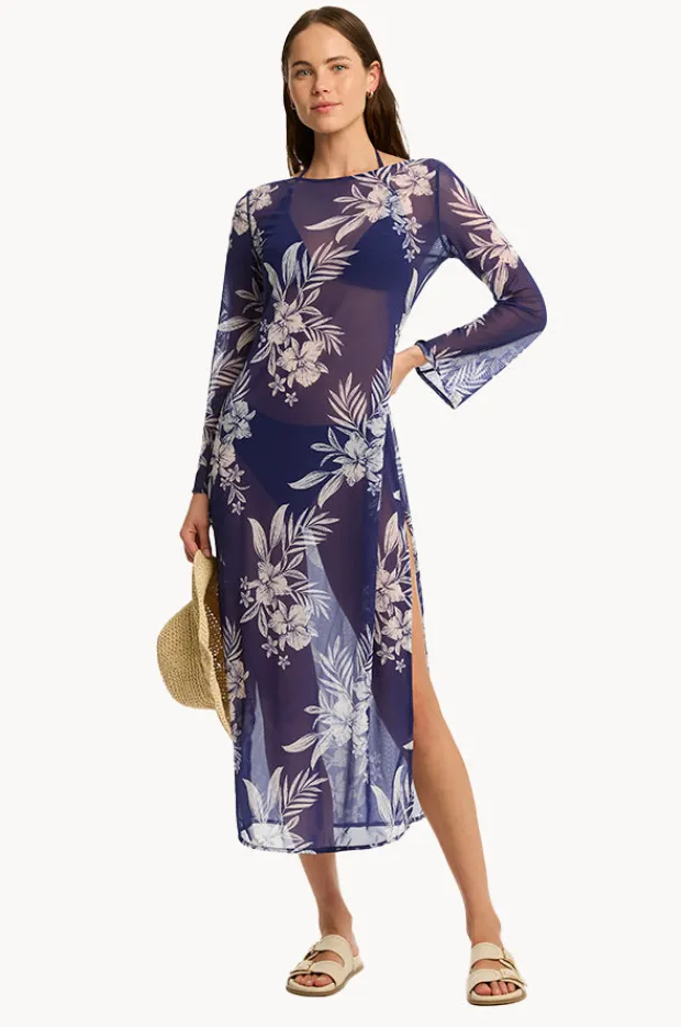 Dresses|Sea Level Aloha Mesh Long Dress French navy