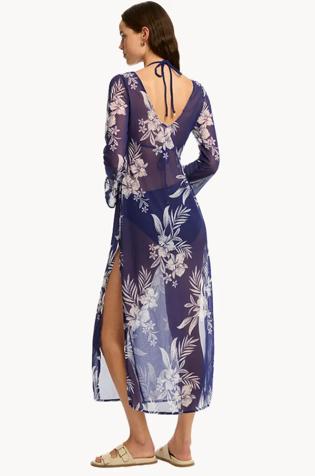 Dresses|Sea Level Aloha Mesh Long Dress French navy