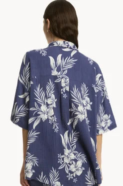 Tops|Sea Level Aloha Shirt French navy