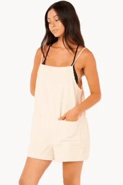 Playsuits|Rip Curl Aloha State Terry Romper Off White