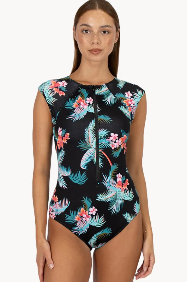 Rashies & Sunsuits|Baku Amalfi Cap Sleeve Zip Sunsuit Amalfi floral