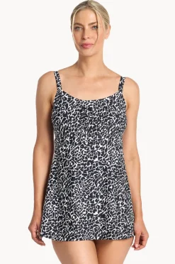 One Pieces|Jantzen Animal Empire Swim Dress Black/white