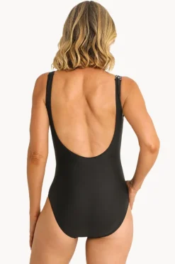 One Pieces|Jantzen Animal Surplice One Piece BLACK