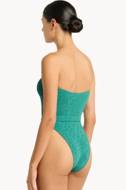 One Pieces|Bond-eye Animalia Belt Fane Bandeau One Piece Teal
