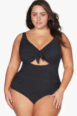 One Pieces|Artesands Aria Cezanne D/DD Cup Tie Front One Piece Black
