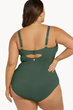 One Pieces|Artesands Aria Cezanne D/DD Cup Tie Front One Piece Olive