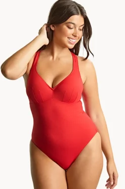 One Pieces|Panache Aurora Lara F Cup Plunge One Piece Red
