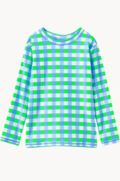 Rashies & Sunsuits|Milky Baby Boys Check Suntop Green/Blue