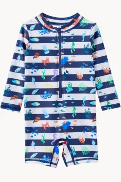 Rashies & Sunsuits|Milky Baby Boys Marine Sunsuit Navy/white