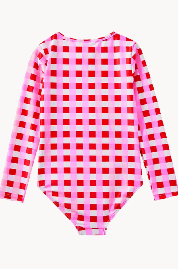 Rashies & Sunsuits|Milky Baby Girls Lollipop Check Sunsuit Red/pink