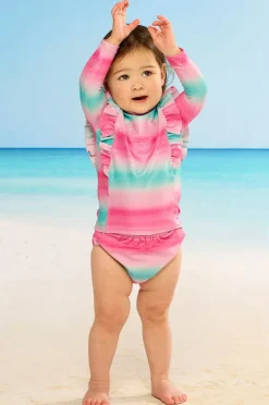 Rashies & Sunsuits|Seafolly Girls Baby Girls Ombre Suntop Set Multi