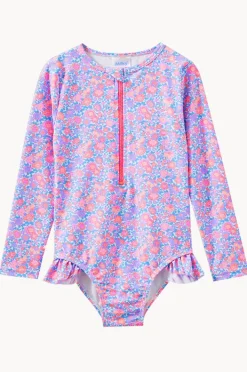 Rashies & Sunsuits|Milky Baby Girls Pretty Posy Sunsuit Pink/blue