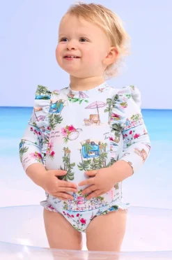 Rashies & Sunsuits|Seafolly Girls Baby Girls Secret Vacay Sunsuit Light blue