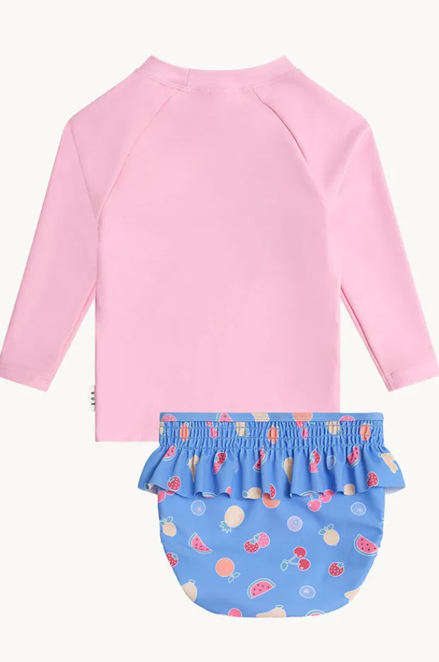 Rashies & Sunsuits|Huxbaby Baby Tutti Frutti Unicorn Suntop Set Pink/Blue