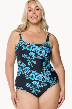 One Pieces|Capriosca Bahamas Blue Tank One Piece Black/blue