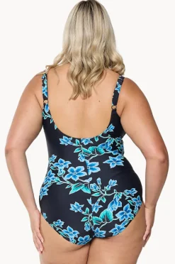 One Pieces|Capriosca Bahamas Blue Tank One Piece Black/blue