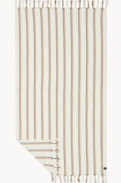 Travel|Towels|Slowtide Baja Stripe Turkish Towel White