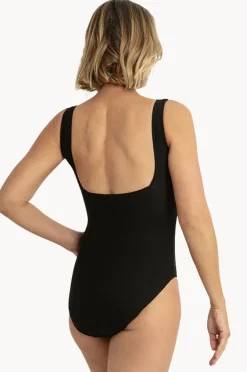 One Pieces|Poolproof Barbados Square Neck One Piece Black