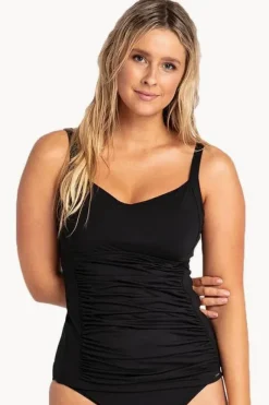 Tankini Tops|Sunseeker Basix DD/E Cup Ruched Tankini Separate BLACK