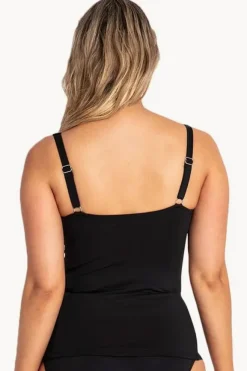 Tankini Tops|Sunseeker Basix DD/E Cup Ruched Tankini Separate BLACK