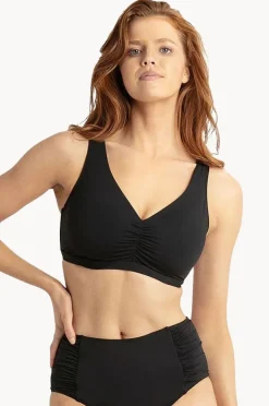 Bikini Tops|Sunseeker Basix F/G Cup Ruched Minimiser Bra Black