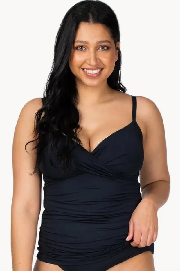 Tankini Tops|Sunseeker Basix Twist Front Tankini Separate Black