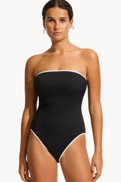 One Pieces|Seafolly Beach Bound DD Cup Bandeau One Piece Black