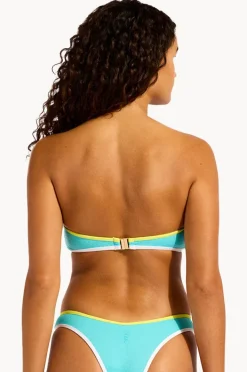 Bikini Tops|Seafolly Beach Bound Ring Front Bandeau Atoll blue