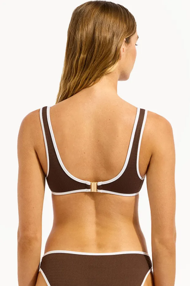 Bikini Tops|Seafolly Beach Bound Ring Front Tank Dark chocolate
