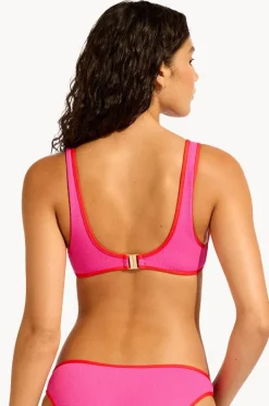 Bikini Tops|Seafolly Beach Bound Ring Front Tank Hot pink