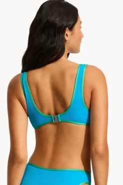 Bikini Tops|Seafolly Beach Bound Ring Front Tank Turquoise