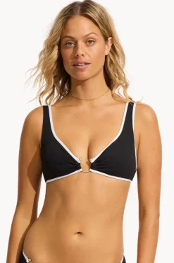 Bikini Tops|Seafolly Beach Bound Ring Front Tank Black