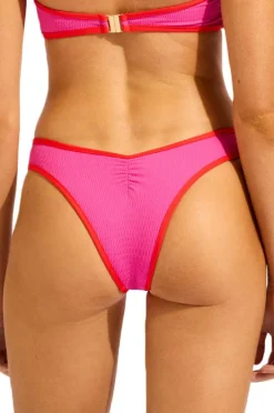 Bottoms|Seafolly Beach Bound Scoop High Cut Rio Pant Hot pink
