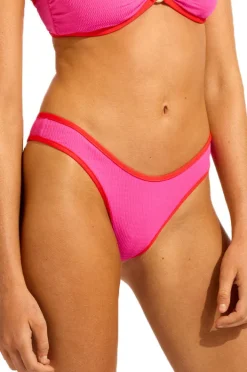 Bottoms|Seafolly Beach Bound Scoop High Cut Rio Pant Hot pink