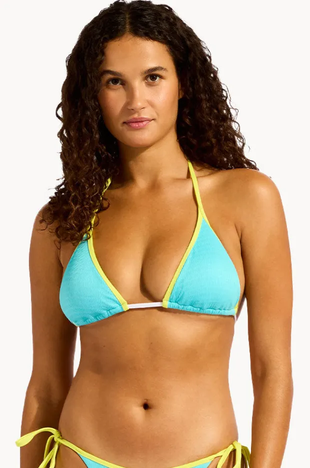 Bikini Tops|Seafolly Beach Bound Slide Tri Atoll blue