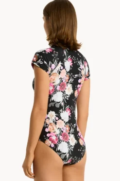 Rashies & Sunsuits|Sea Level Belle Short Sleeve Sunsuit Black