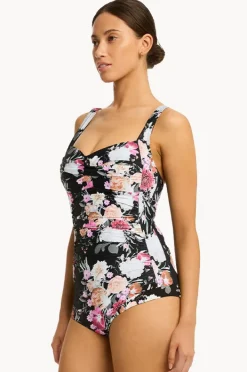 One Pieces|Sea Level Belle Twist Front Boyleg One Piece Black