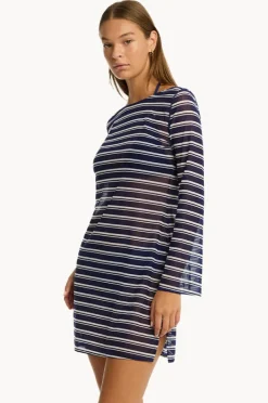 Overswim|Sea Level Biarritz Mesh Short Dress French navy